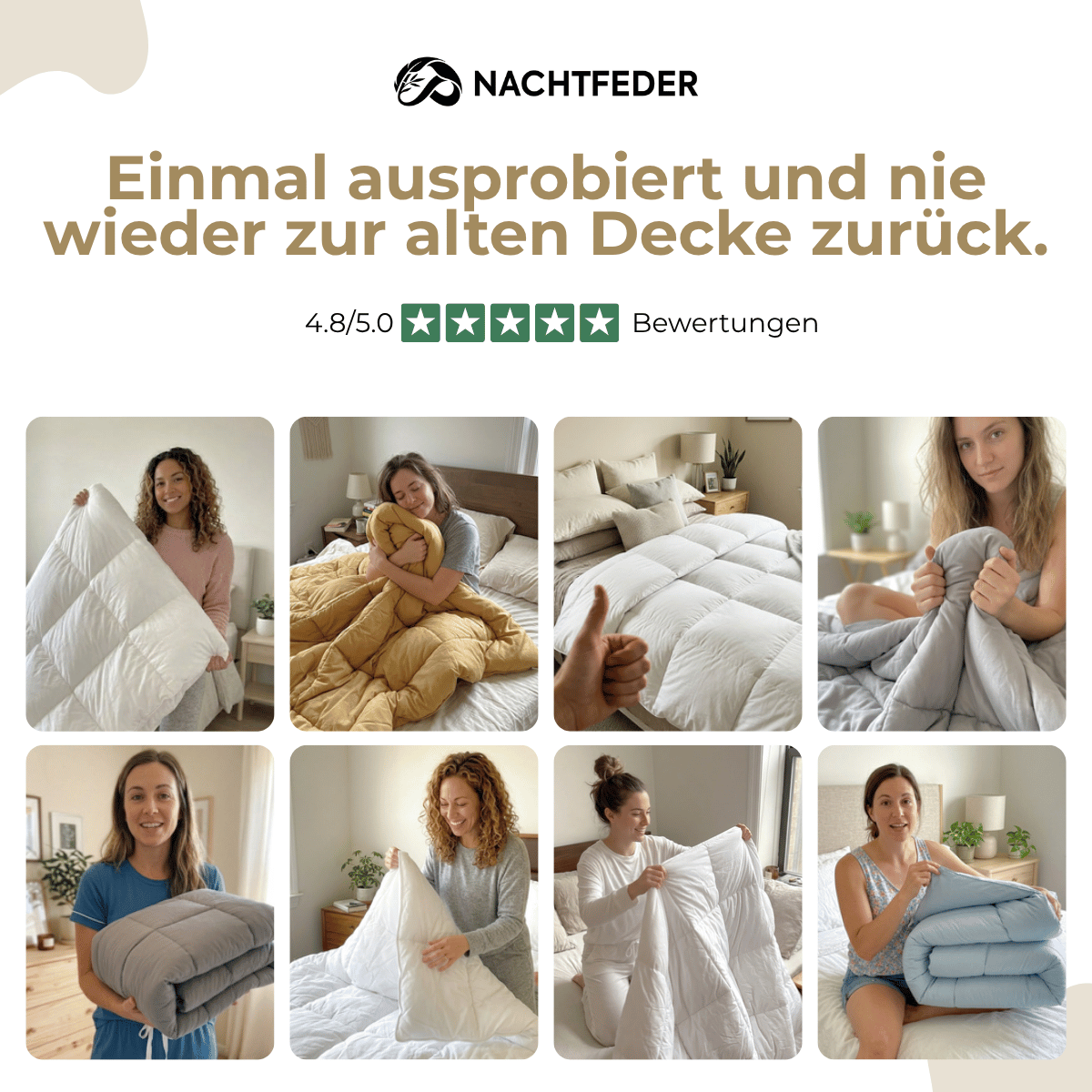 Nachtfeder SoftDrop 2 in 1 hygienische Bettdecke für alle Jahreszeiten
